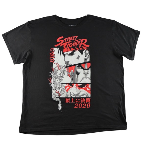 Capcom Other - Y2K Grunge Cyberpunk Capcom Street Fighter Ryu Graphic Kanji Shirt Mens 2XL